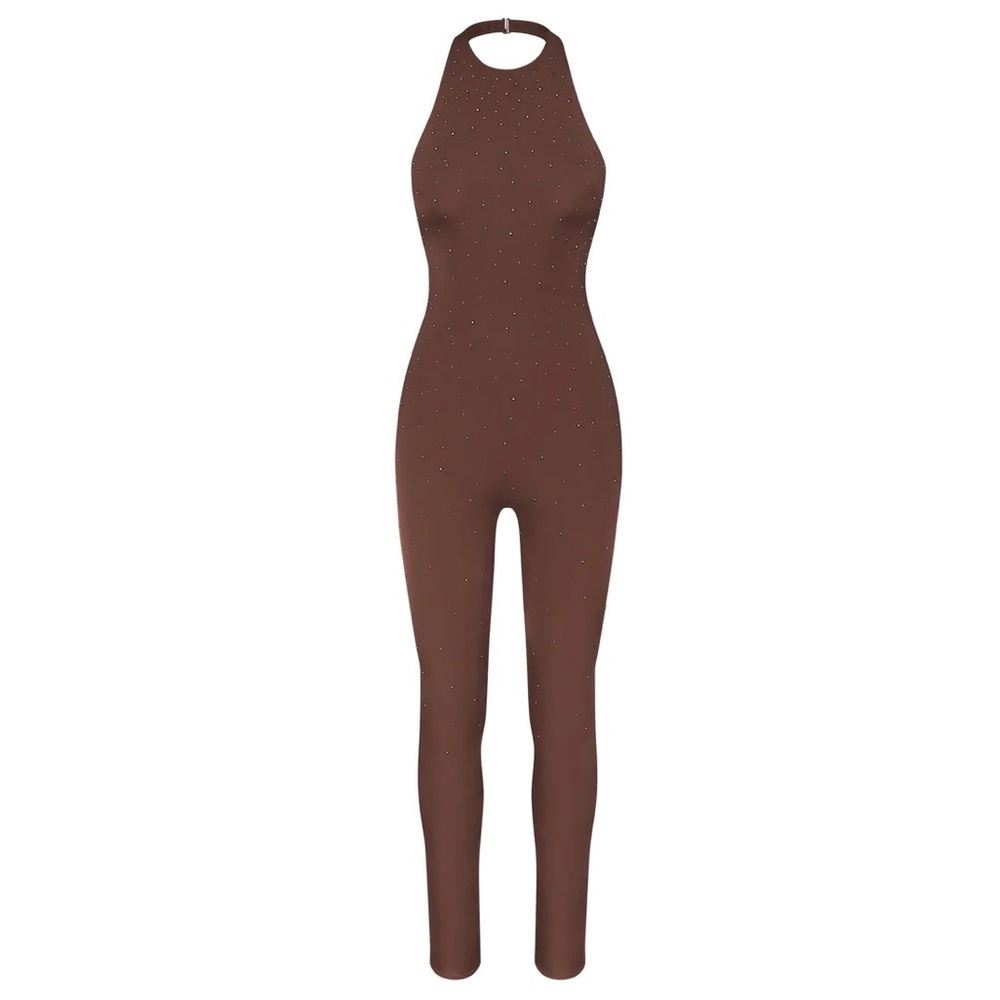 Jelly sheet halter jumpsuit